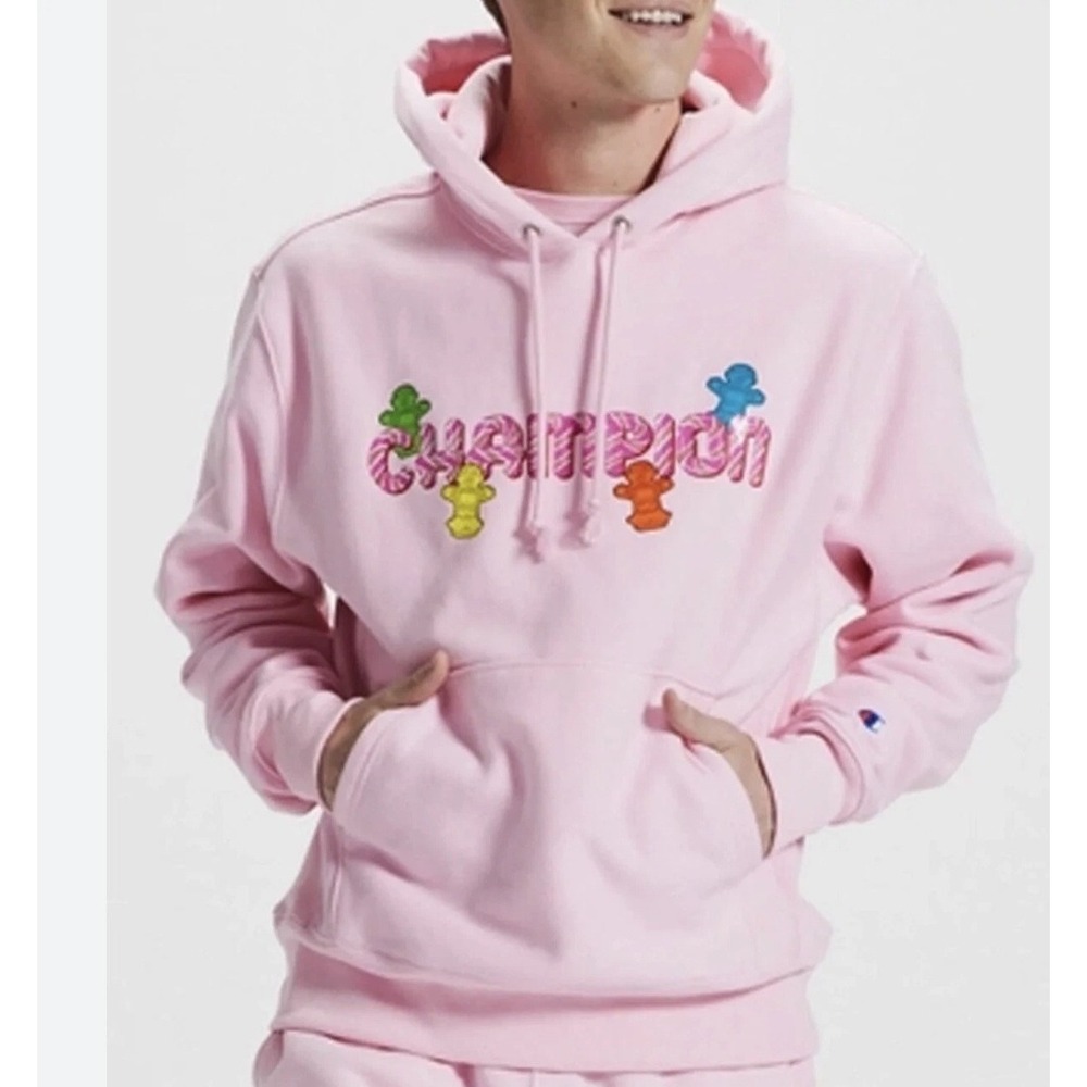 Champion Reverse Weave Hasbro Candy Land Hoodie Pink Gingerbread Adult Small - Picture 16 of 16